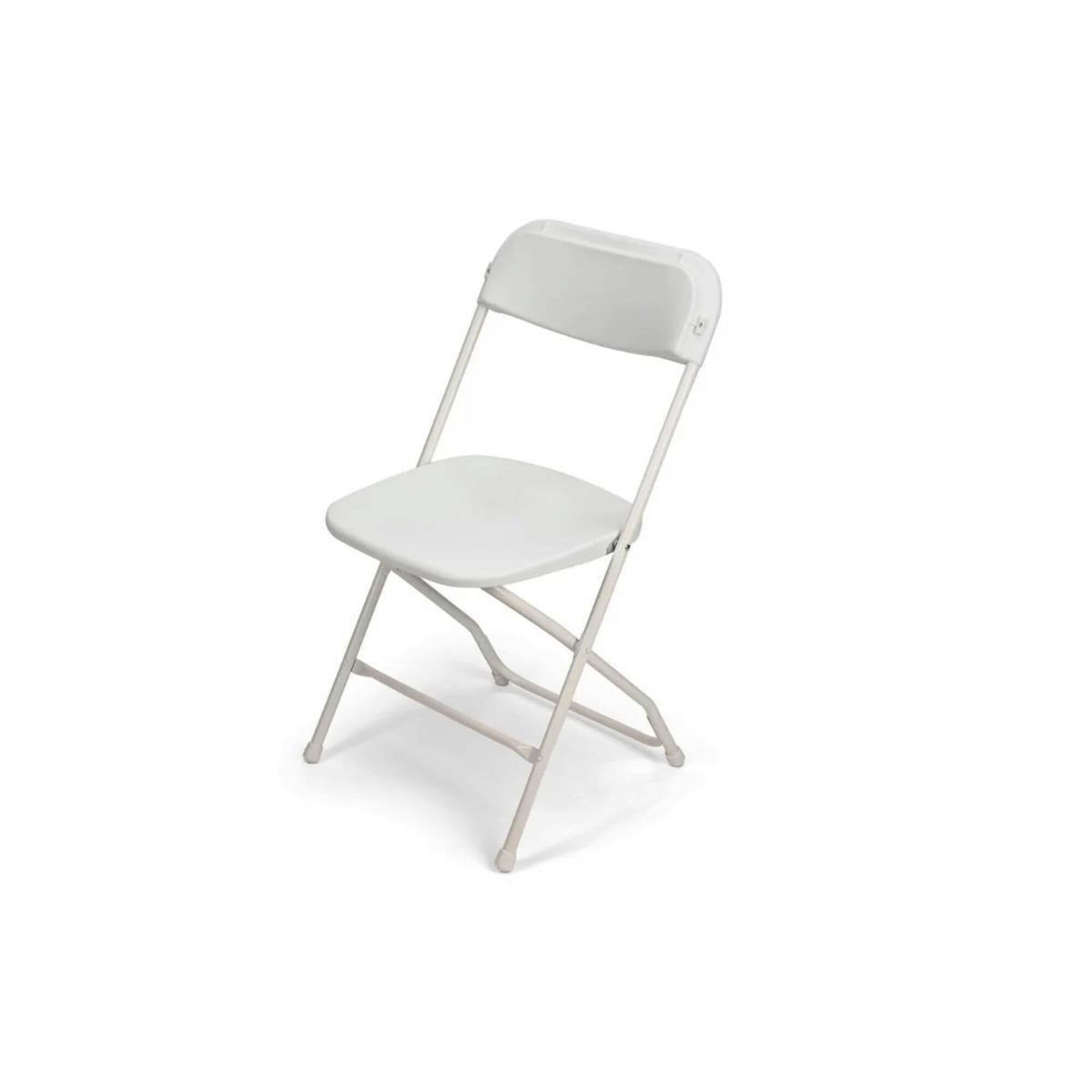 White Folding Chair (plastic seat and back) - 1