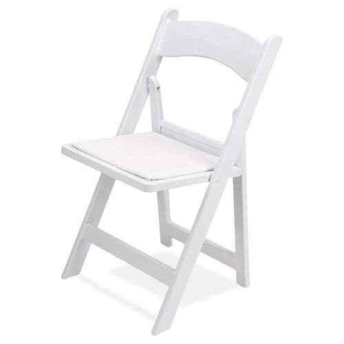 White Resin Folding Chair Padded