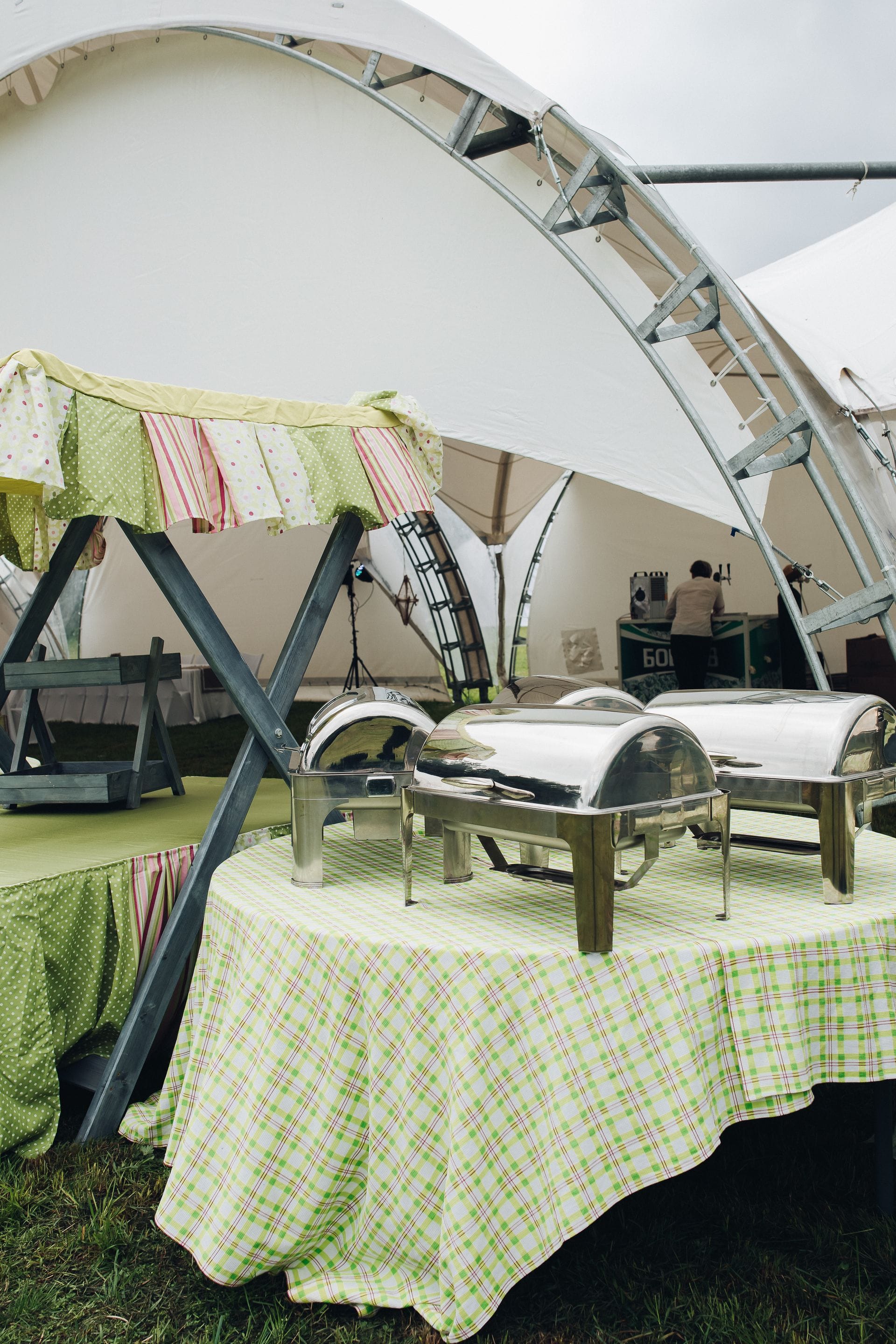 Party tent rental setup for an outdoor event in Kansas City